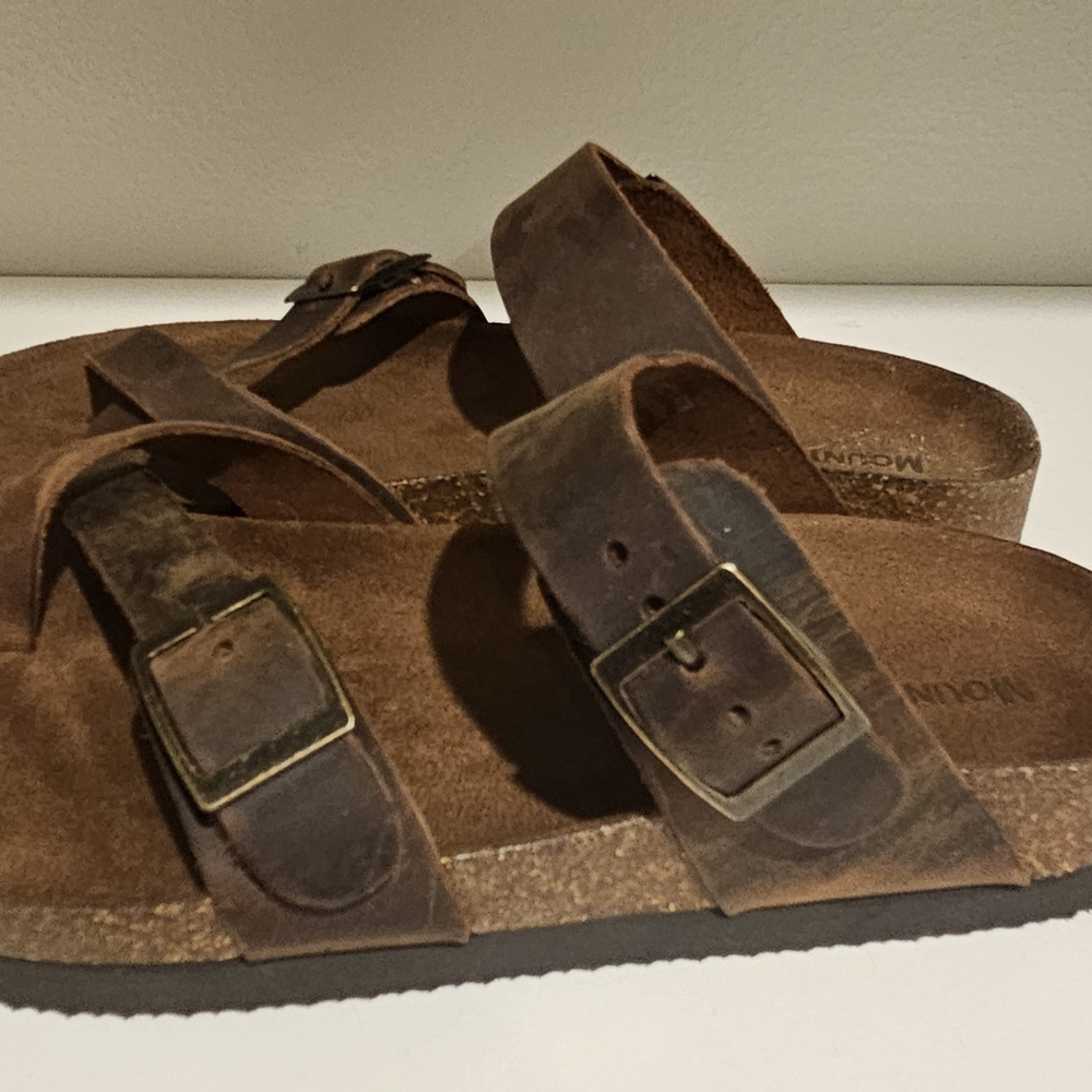 Mountain Sole Women's Brown Leather Sandals Size 6 - Picture 3 of 5